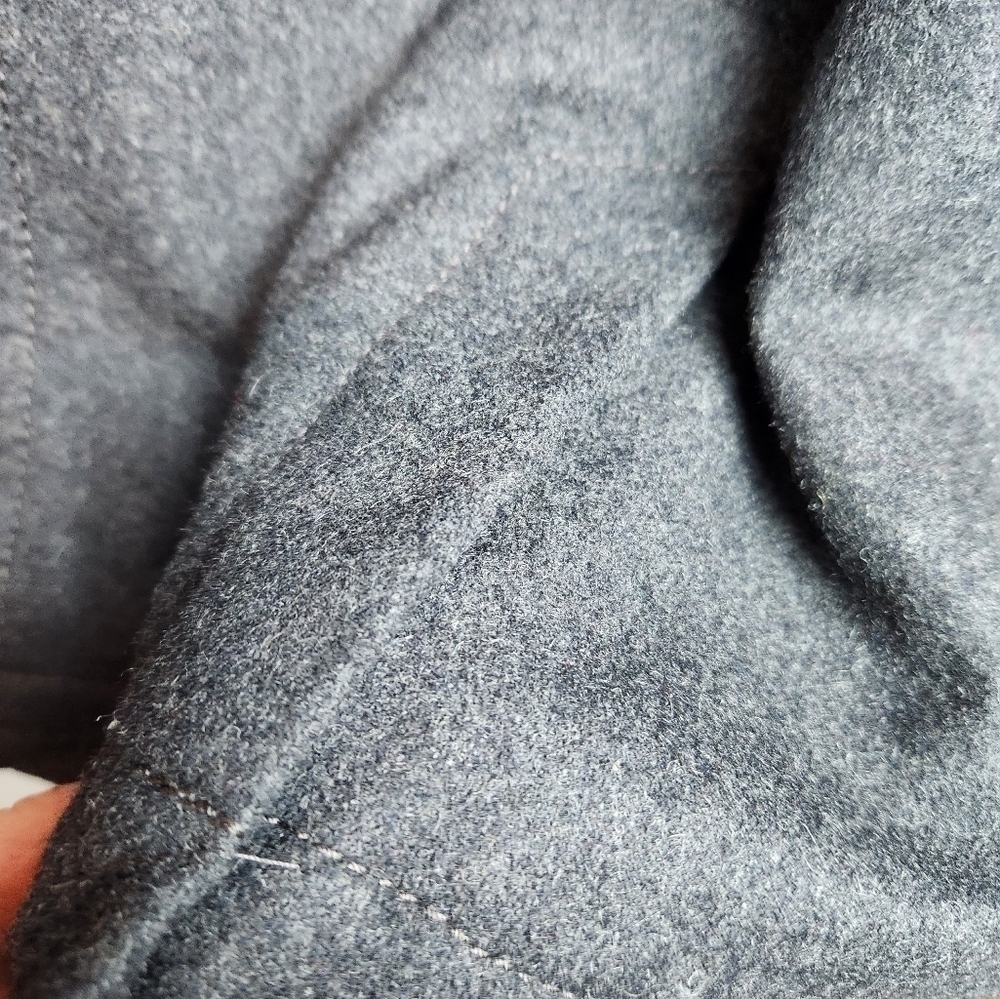 American Eagle Recycled Wool Blend Pea Coat Deadstock Grey Sz L NWT plaid lined - Picture 5 of 13